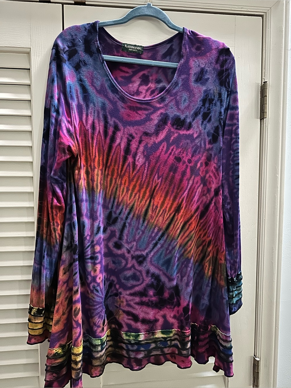 Kathmandu Imports Tie-Dye Long Sleeve Tunic Top One Size